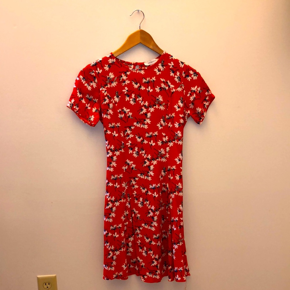 Floral Orange Mini Dress